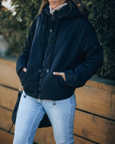 Stay Awhile Pocketed Hooded Puffer Jacket - Black